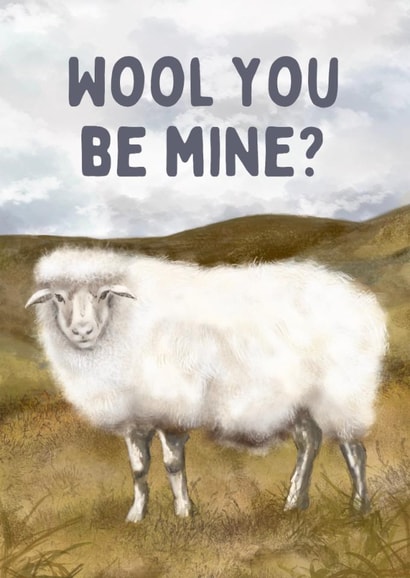 Classic Valentine's Day Card - Wool You Be Mine? - Sheep created by Hello Fridays Studio