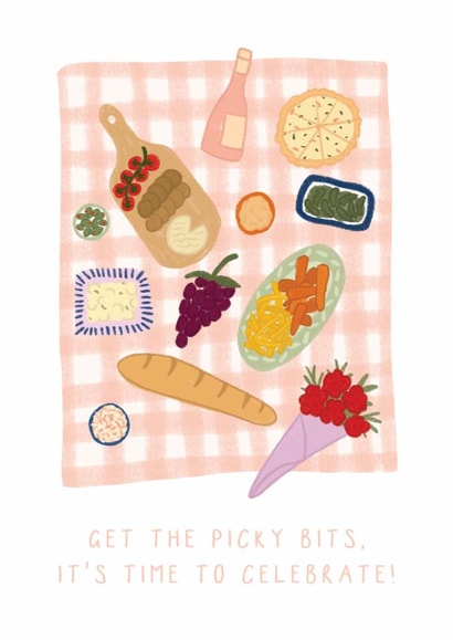 Cute birthday card for your friend who loves picky bits. created by Sarah Nolloth Illustration