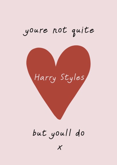 Cute Typography Harry Styles Anniversary/Valentines/Birthday Card for Partner created by Robs Doodles