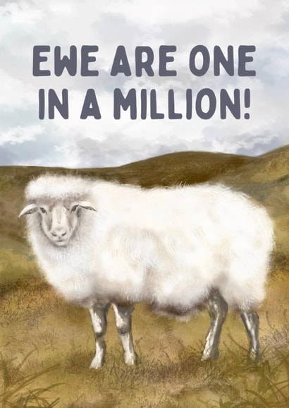 Punny Just Because Card - Ewe Are One In A Million! created by Hello Fridays Studio