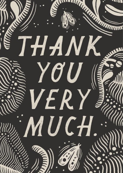 Arty Thank You Card - Moths created by Lauren Marina