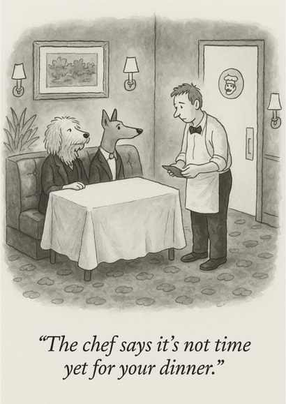 Funny Dog Cartoon Card – Perfect for Birthdays, Dog Lovers & Foodies created by Jason Bradley