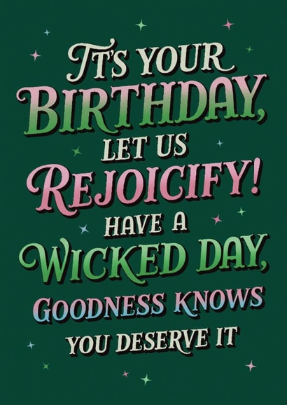 Pretty Birthday Card - Wicked - Rejoicify created by Sydney Jo Designs