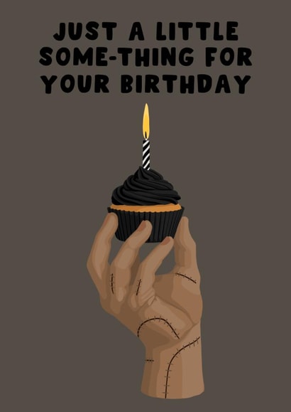 Fun Birthday Card - Wednesday Addams - Thing - Cupcake created by Pink Peach Cards