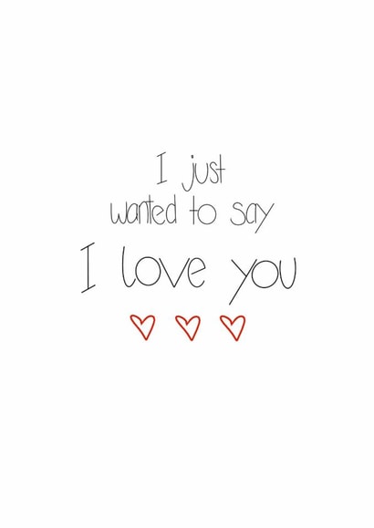 Simple I Love You greetings card with Love Hearts created by JuBee Illustrations