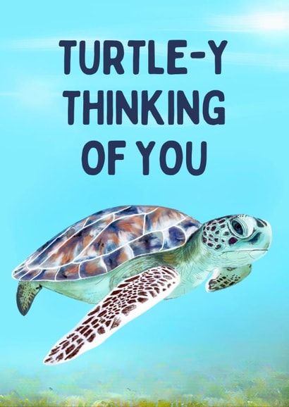 Cute Thinking Of You Card – Sea Turtle created by Hello Fridays Studio