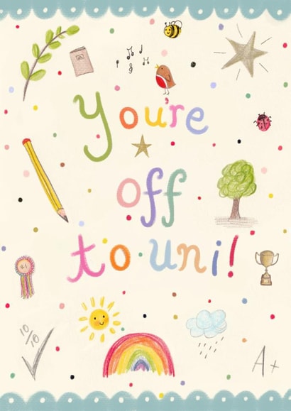 Cute Good Luck Card - Off to Uni created by Love Lucy Illustration
