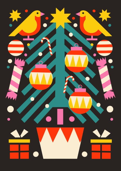 Arty Christmas Card - Geometric Design - Christmas Tree created by AbiGoLucky