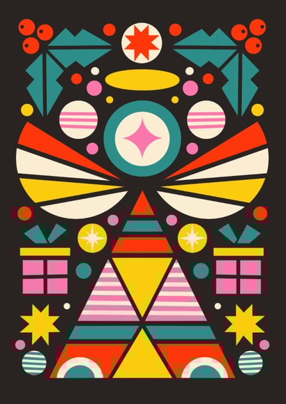 Arty Christmas Card - Angel - Geometric Design created by AbiGoLucky