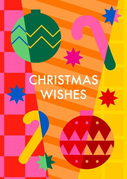 Arty Christmas Card - Christmas Wishes - Geometric Design created by AbiGoLucky