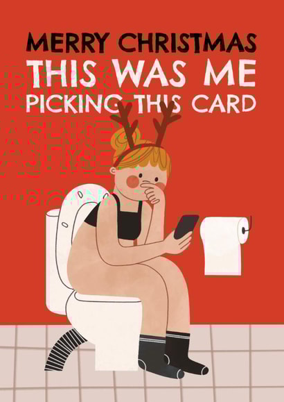Funny Toilet Christmas Card created by AbiGoLucky