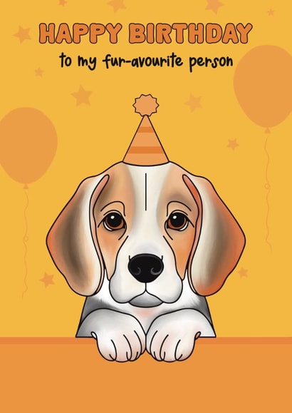 Cute Birthday Card - Beagle created by Choo Choo 