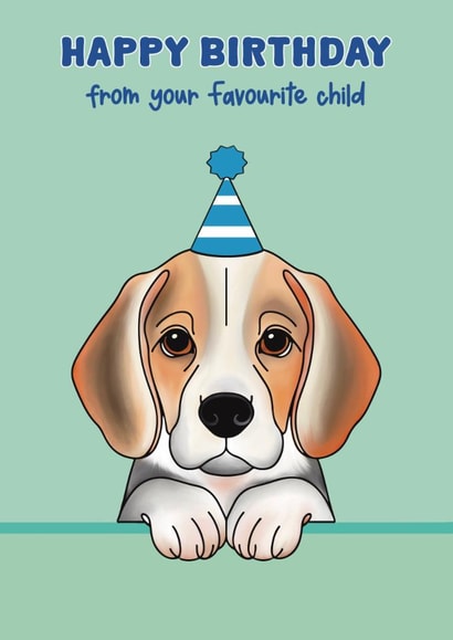 Cute Birthday Card - Beagle - From The Dog created by Choo Choo 