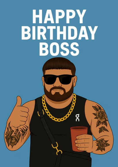 Funny Ibiza Final Boss Birthday Card – Meme Card created by Alice