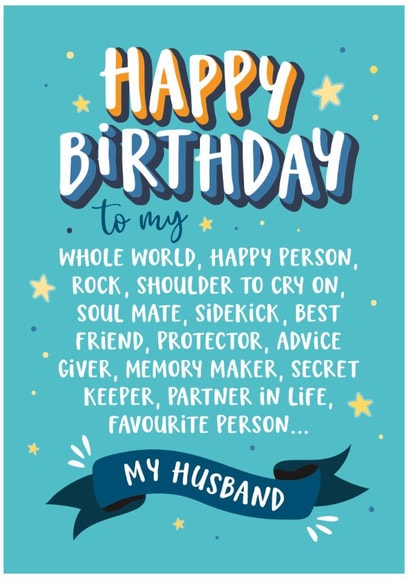 Heartfelt Birthday Card - For Husband - To My Whole World created by Kreate Paper Co.