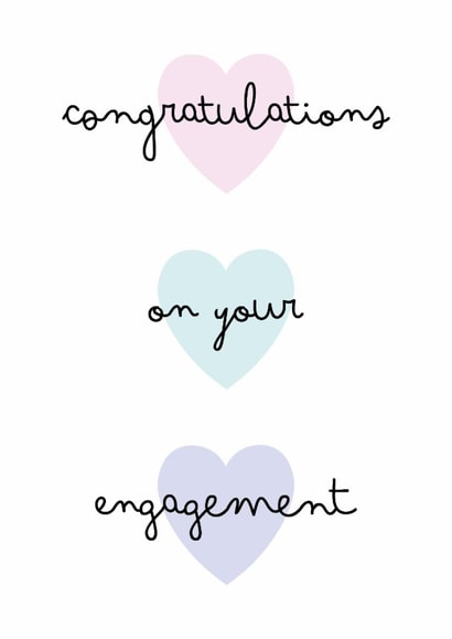 Classic Engagement Card - Hearts created by size3art