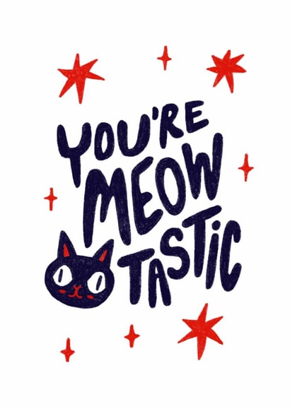 Cute Congratulations Card - Cat - Meow-tastic created by Weird Is The Best