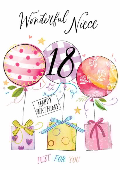 Traditional Birthday Card - 18th - For Niece created by Katie Phythian Design
