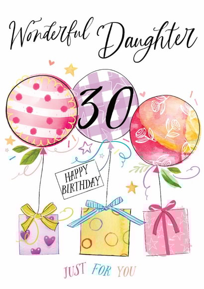 Classic Birthday Card - 30th - For Daughter created by Katie Phythian Design