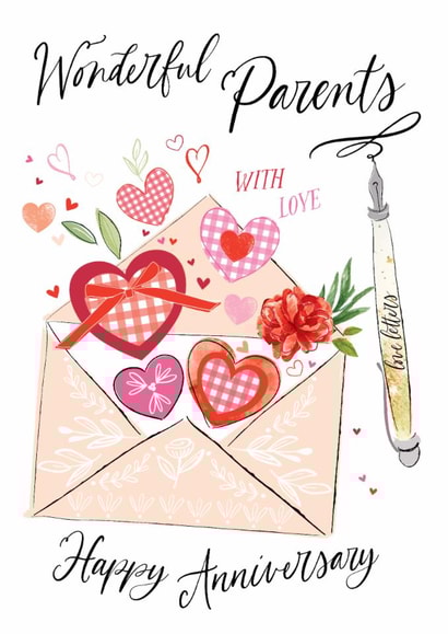 Traditional Anniversary Card - Wonderful Parents created by Katie Phythian Design