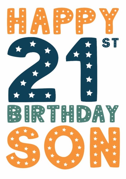 Classic Birthday Card - 21st - For Son created by Mint Maker Studio