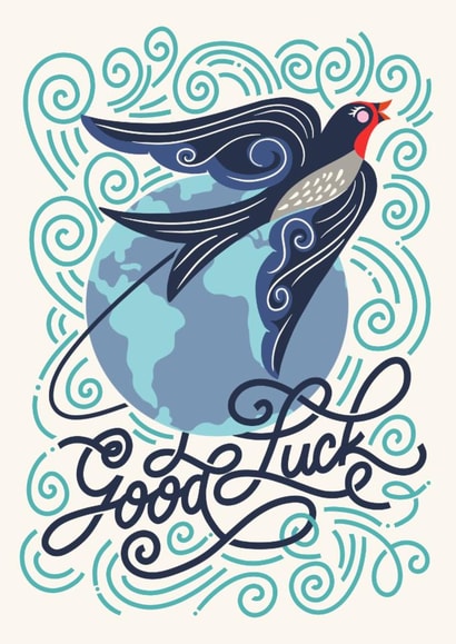 Classic Good Luck/Leaving Card - Swallow created by catantrell