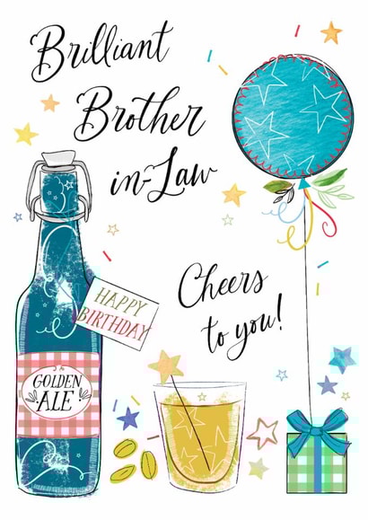 Classic Birthday Card - Brother In Law - Beer created by Katie Phythian Design