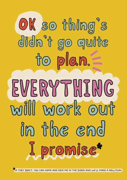 Funny Sorry Card - Everything Will Work Out created by Giddy Kipper