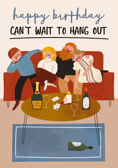 Cute Birthday Card - Mates Hang Out created by AbiGoLucky