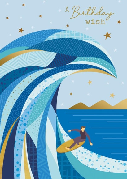 Classic Birthday Card - Surfing created by Nigel Quiney