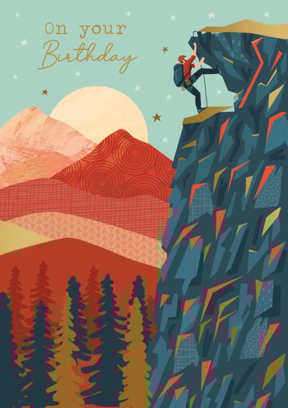 Classic Birthday Card - Rock Climbing created by Nigel Quiney