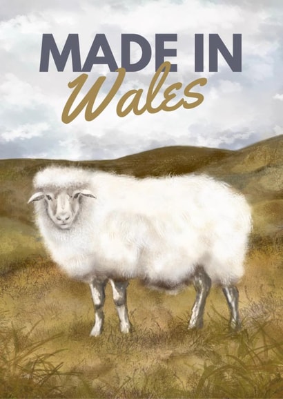 Cute Just Because Card - Sheep - Made In Wales created by Hello Fridays Studio