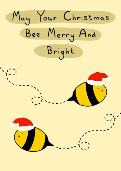 Cute Bee Christmas Card - For Mum Dad Brother Sister Boyfriend Girlfriend created by hannahwhiteartand_illustration