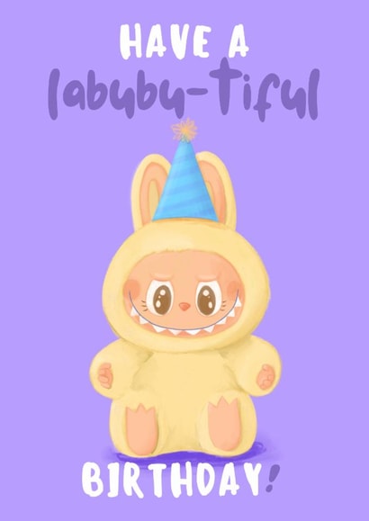 Cute Birthday Card - Labubu created by Sian Moore Illustration
