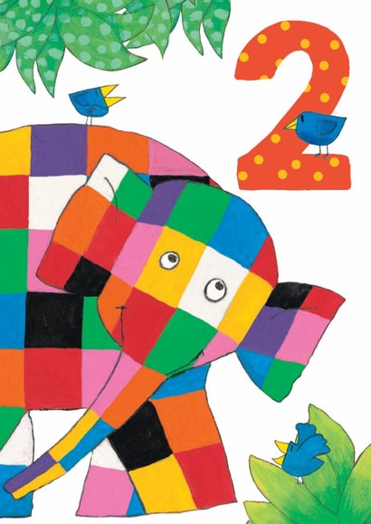 Cute Birthday Card - 2nd - Elmer The Elephant created by Hype Associates