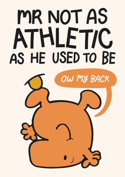 Funny Birthday Card - Mr. Topsy Turvy - Bad Back created by Mr. Men