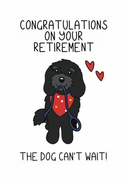 Cute Retirement Card - Cockapoo - Dog Walks created by Schnauzer Scribbles