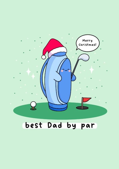 Cute Christmas Card - For Dad - Golf Clubs created by Rosalie Perl