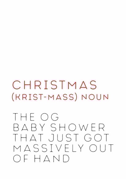 Funny Christmas Definition Card - For Friends - Baby Shower - Happy Christmas created by Coja Prints