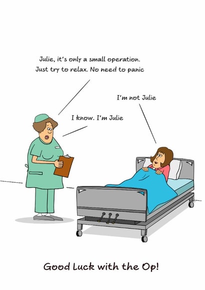 Funny Good Luck Card - Get Well Soon Card - Operation or Surgery created by Swizzoo