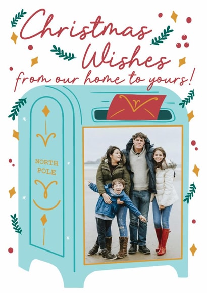 Classic Christmas Card - From Our Home To Yours - Post Box | thortful