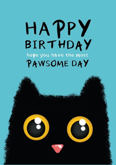 Cute black cat - Happy Birthday created by ROSHAH DESIGNS