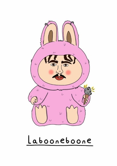 Funny Collectible Benson Boone Labubu/Lafufu eating a moonbeam ice cream created by Daniel Hills