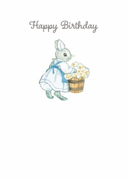 Cute Birthday Card - Little Grey Rabbit - Daisies created by Hype Cards