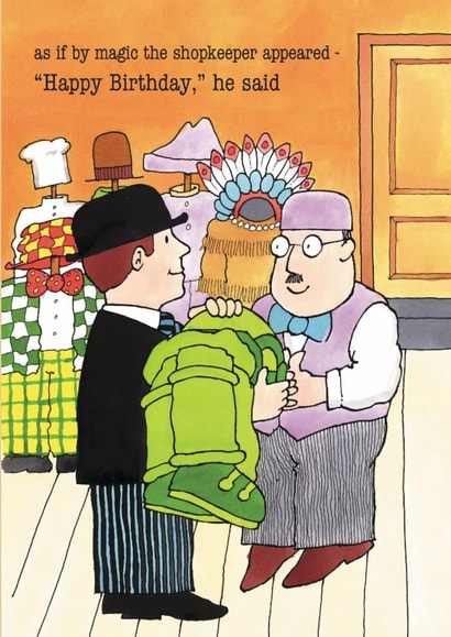 Funny Birthday Card - Mr Benn - Shopkeeper created by Hype Cards