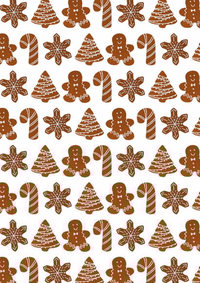 Classic Christmas Card - Gingerbread Cookies - Candy Canes created by Joanne McGaffin