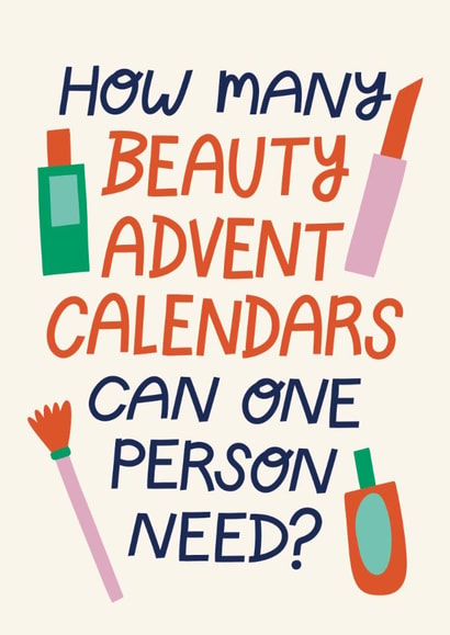 Funny Christmas Card - Beauty Advent Calendars created by Christine Cuddihy Illustration