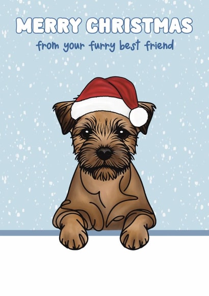 Cute Christmas Card - Border Terrier - Furry Best Friend created by Choo Choo