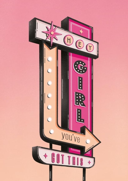 Fun Good Luck Card - Retro Sign - You've Got This created by Joanne McGaffin