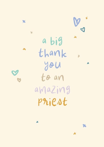 Classic Thank You Card - Amazing Priest created by Rebecca Prinn